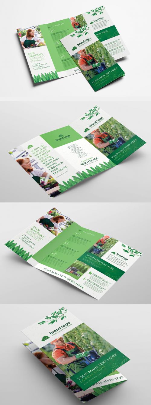 Trifold Green Gardener Gardent Care and Services Flyer Layouts - 416110981