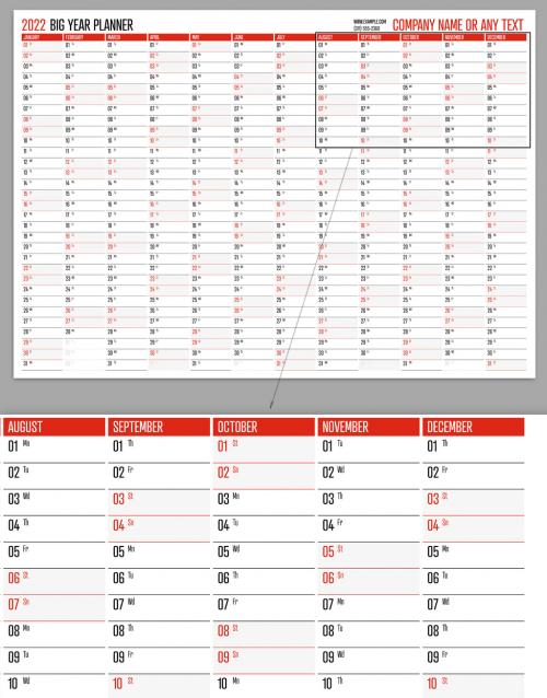 2022 Big Calendar Planner Layout - 416355167