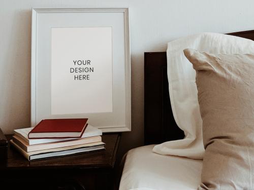 Frame Mockup by Bedside Table - 416360646