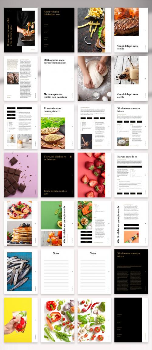 Clean Digital Restaurant Recipe Book Layout - 416605802