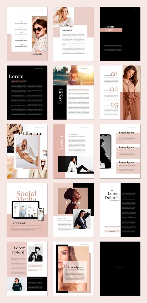 Fashion Style Photobook Digital Brochure Layout - 416606118