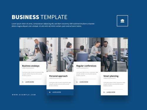 Business Infographic Layout with Blue Accent - 416612790