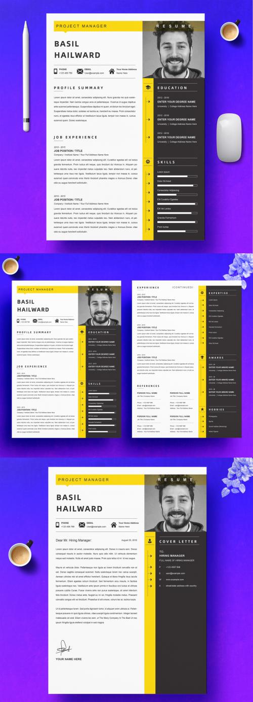 Creative Resume Layout with Photo - 416787164