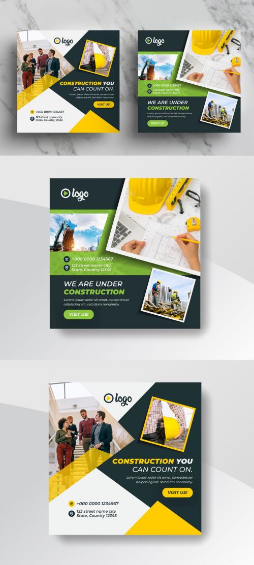 Construction Social Media Post Layout Pack - 416794952