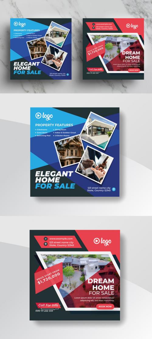 Home for Sale Real Estate Social Media Layout Pack - 416795218