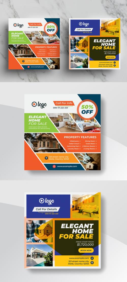 Real Estate Property Social Media Post Layout Pack - 416795271