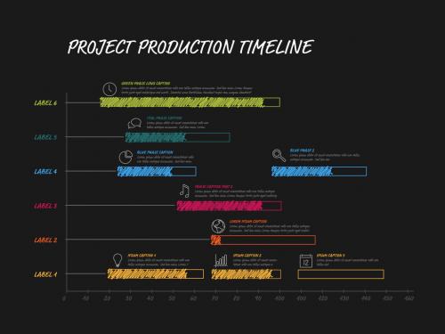 Dark Gantt Project Production Timeline Graph - 416805195