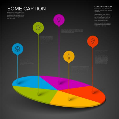 Pie Chart Infographic Layout with Droplet Pointers - 416805210