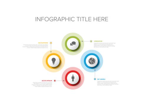 Simple Infographic with Four Circle Icon Elements - 416805215