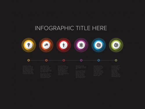 Six Elements Infographic Timeline with Icons in Circles - 416805219