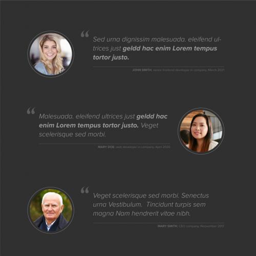 Dark Testimonials Review Section Layout Layout - 416805226