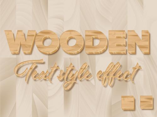 Wooden Light Editable 3D Text Effect - 416805231