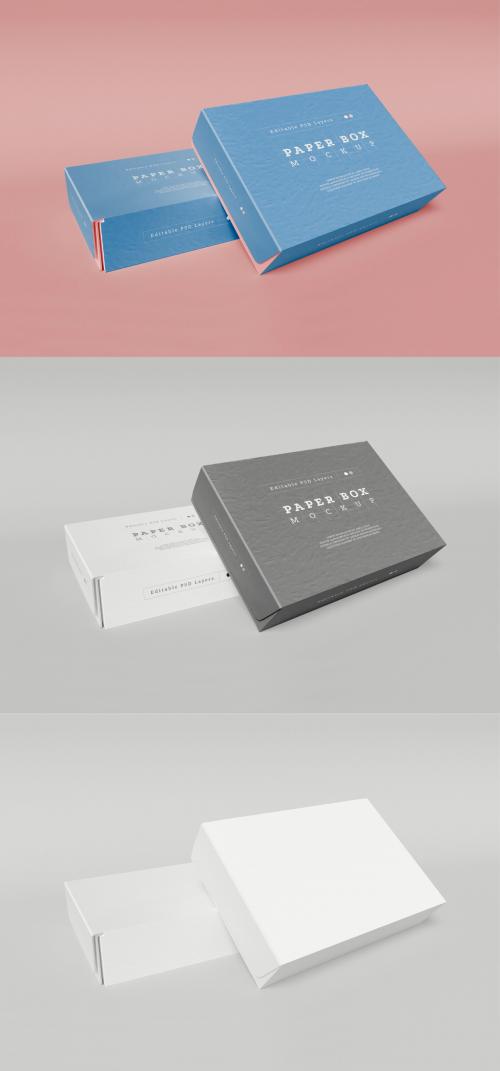 2 Rectangular Paper Boxes Mockup - 416836111