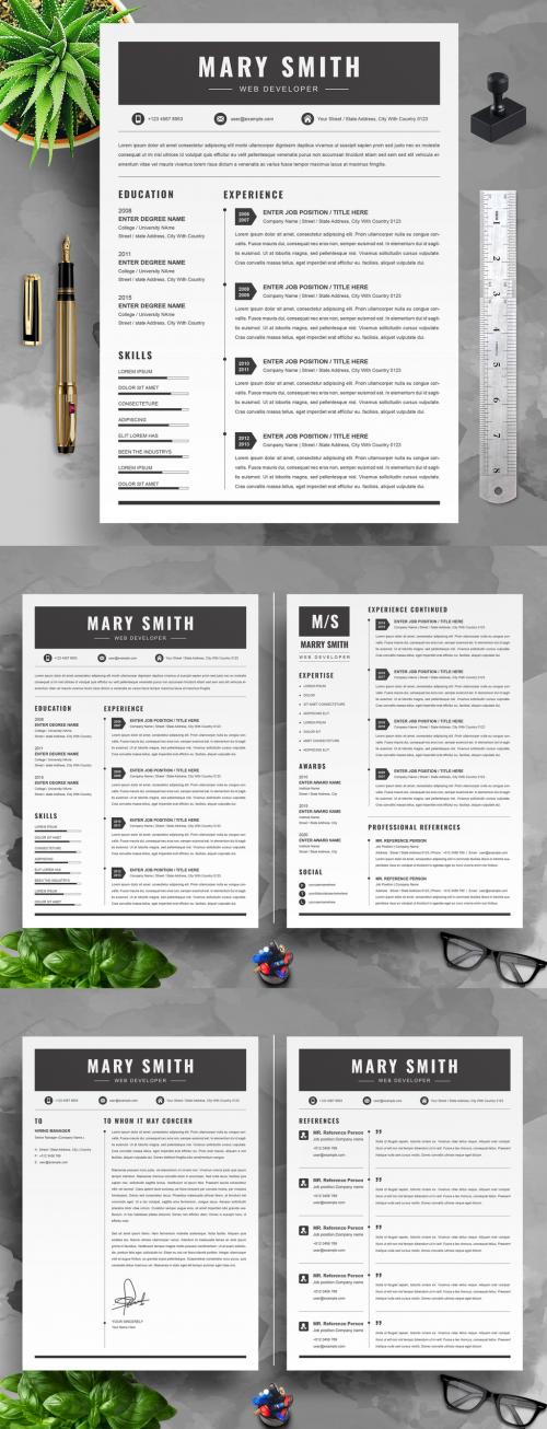 Clean and Professional Resume CV Layout - 417429854