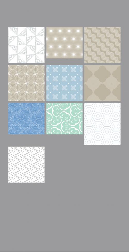 Pastel Colored Simple Geometric Seamless Pattern Collection - 417459424