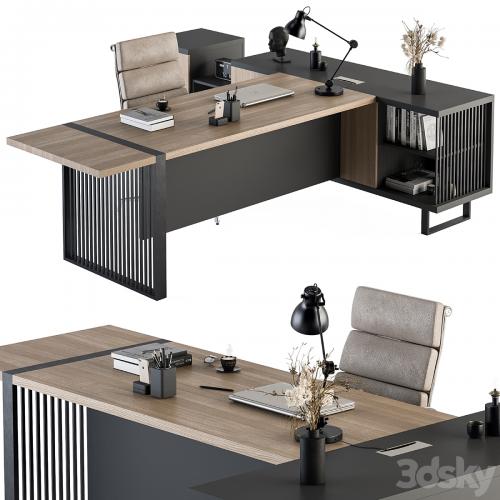 Manager Desk Wood and Black - Office Furniture 264