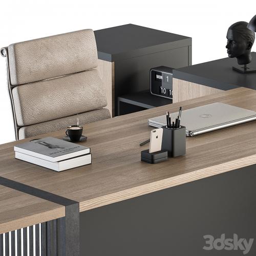 Manager Desk Wood and Black - Office Furniture 264