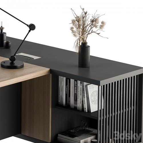 Manager Desk Wood and Black - Office Furniture 264