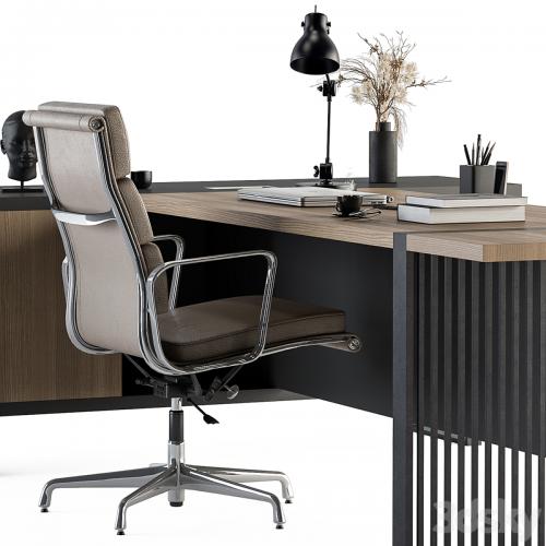 Manager Desk Wood and Black - Office Furniture 264