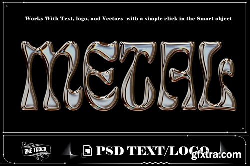 Metallic Marvel Bold Metal Text PSD Modern Design AHW7M7P