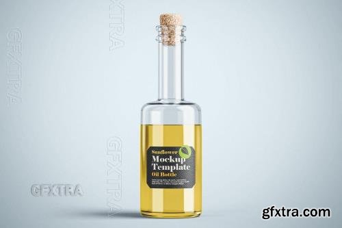 Glass Sunflower Oil Bottle Mockup TA7BWPE