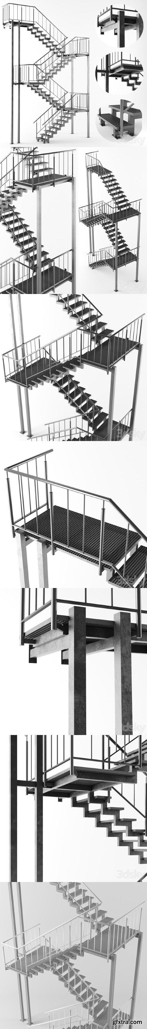 Metal outdoor stair