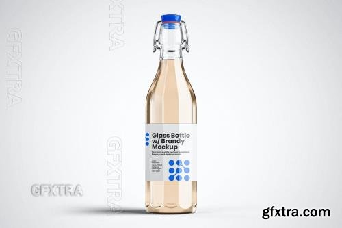 Glass Bottle with Clamp Lid Mockup ANFNPNY