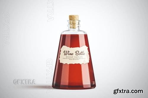 Glass Wine Bottle Mockup DT82WJF