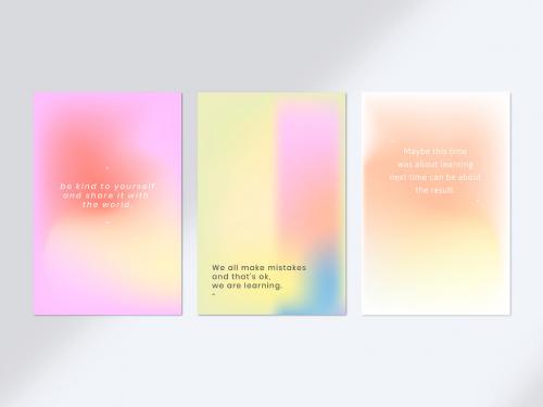 Motivational Quote Social Media Layouts with Gradient Backgrounds - 417478443