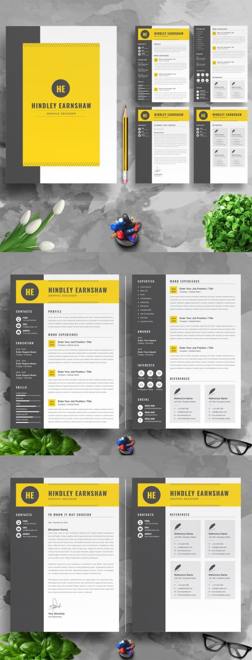 Modern Resume Layout with Photo - 417659384