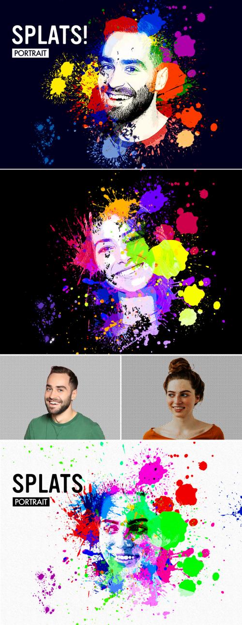 Splats Paint Portrait Effect - 417705006