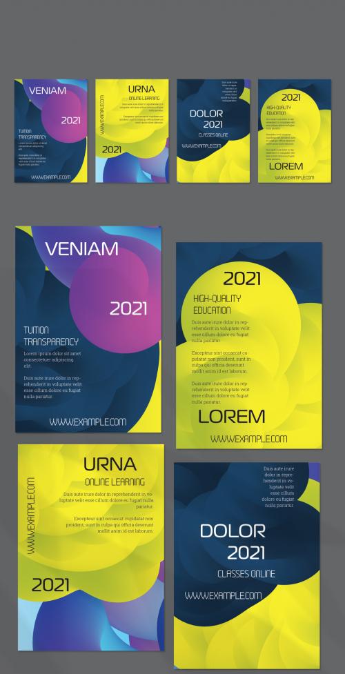 Flyer Layout with Futuristic Wavy Gradient Cloud Shape - 417901402