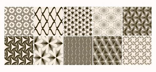 Set of Simple Retro Geometric Patterns - 417902469
