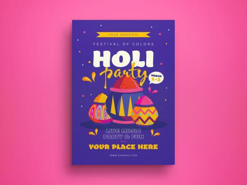 Holi Festival Flyer Layout - 417916690