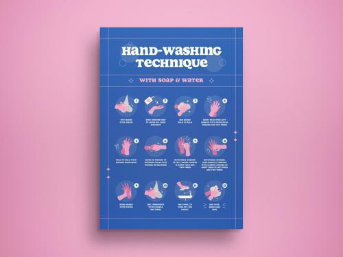 How to Wash Your Hands Flyer Layout - 417916776