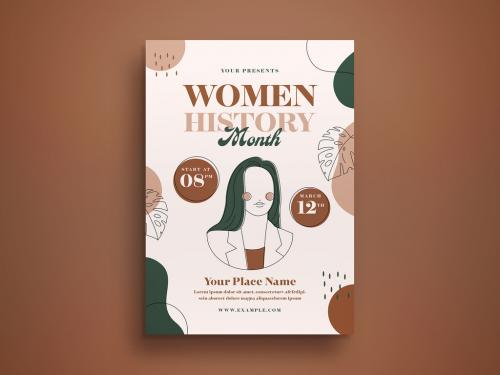 Women's History Month Flyer Layout - 417917077