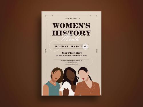 Women's History Month Flyer Layout - 417917081