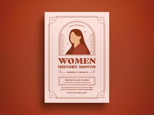 Women's History Month Flyer Layout - 417917152