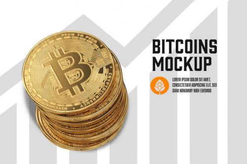 Golden Bitcoin Mockup