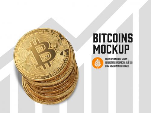 Golden Bitcoin Mockup