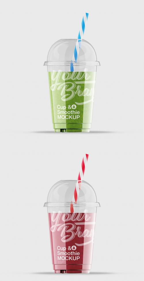 Smoothie Cup with Straw Mockup - 417930792