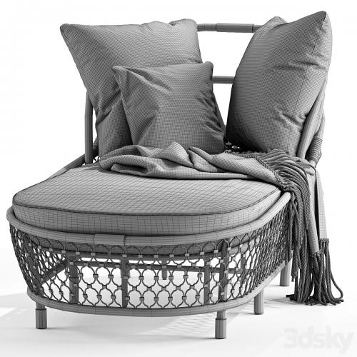 Rattan sun lounger By visionnaire