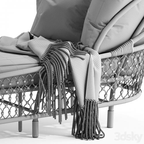 Rattan sun lounger By visionnaire