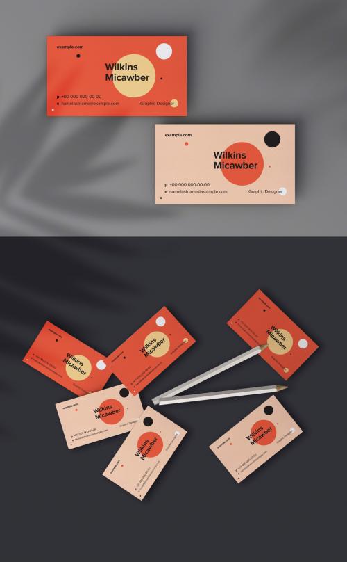 Bright Circle Business Card Layout - 418160837