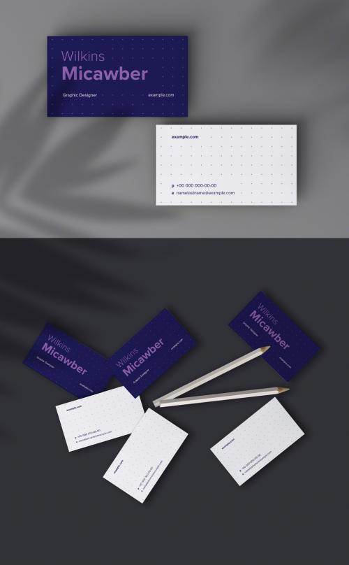 Dot Patterned Business Card Layout - 418160842