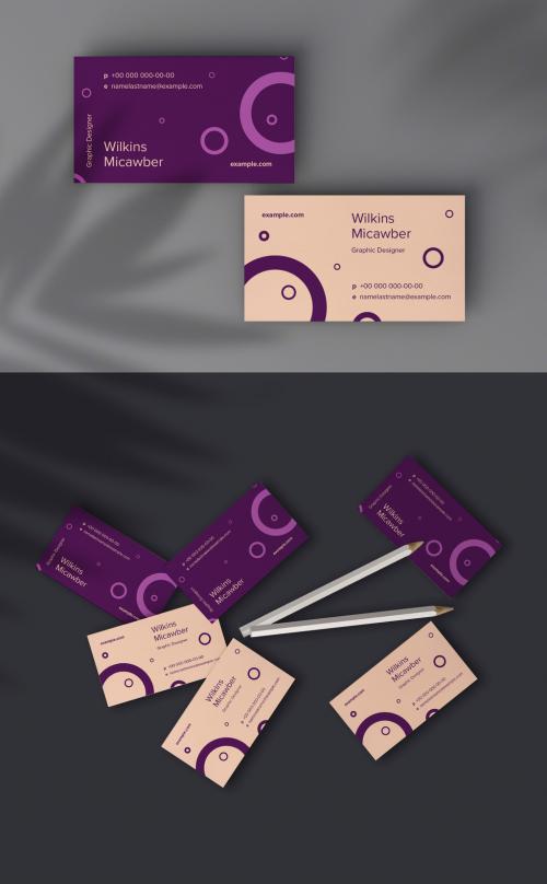 Ring Patterned Business Card Layout - 418160849