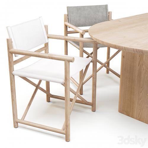 Dining Set: Crate and Barrel (Table Oli Oval and Chairs Director's)