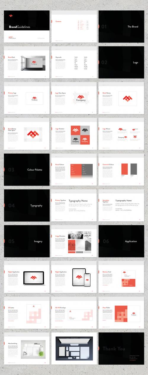 Brand Guidelines Black and Red Layout - 419244488
