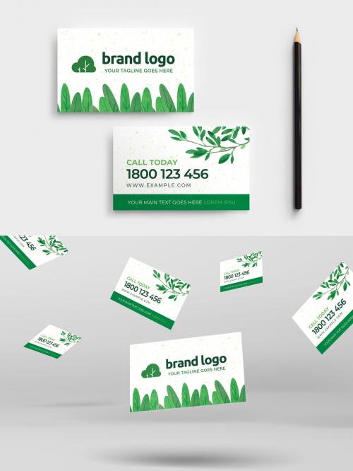 Business Card Green Gardener Gardent Care and Services Flyer Templates - 419452523