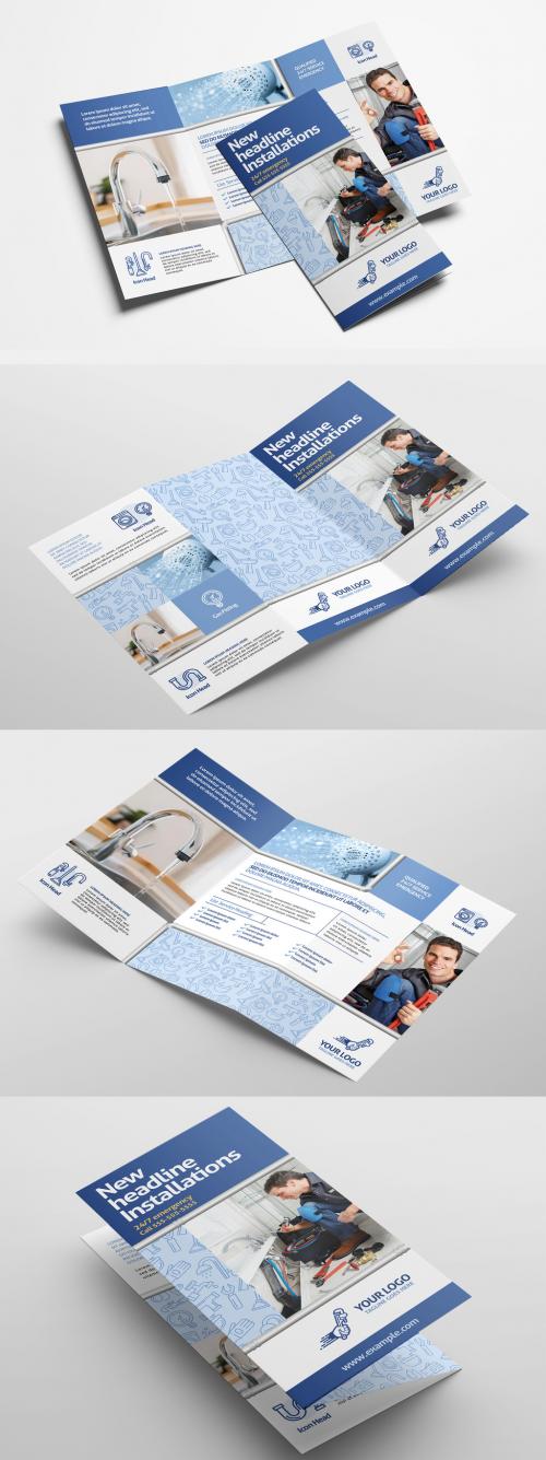 Trifold Plumbing Services Flyer Templates Pack - 419453574